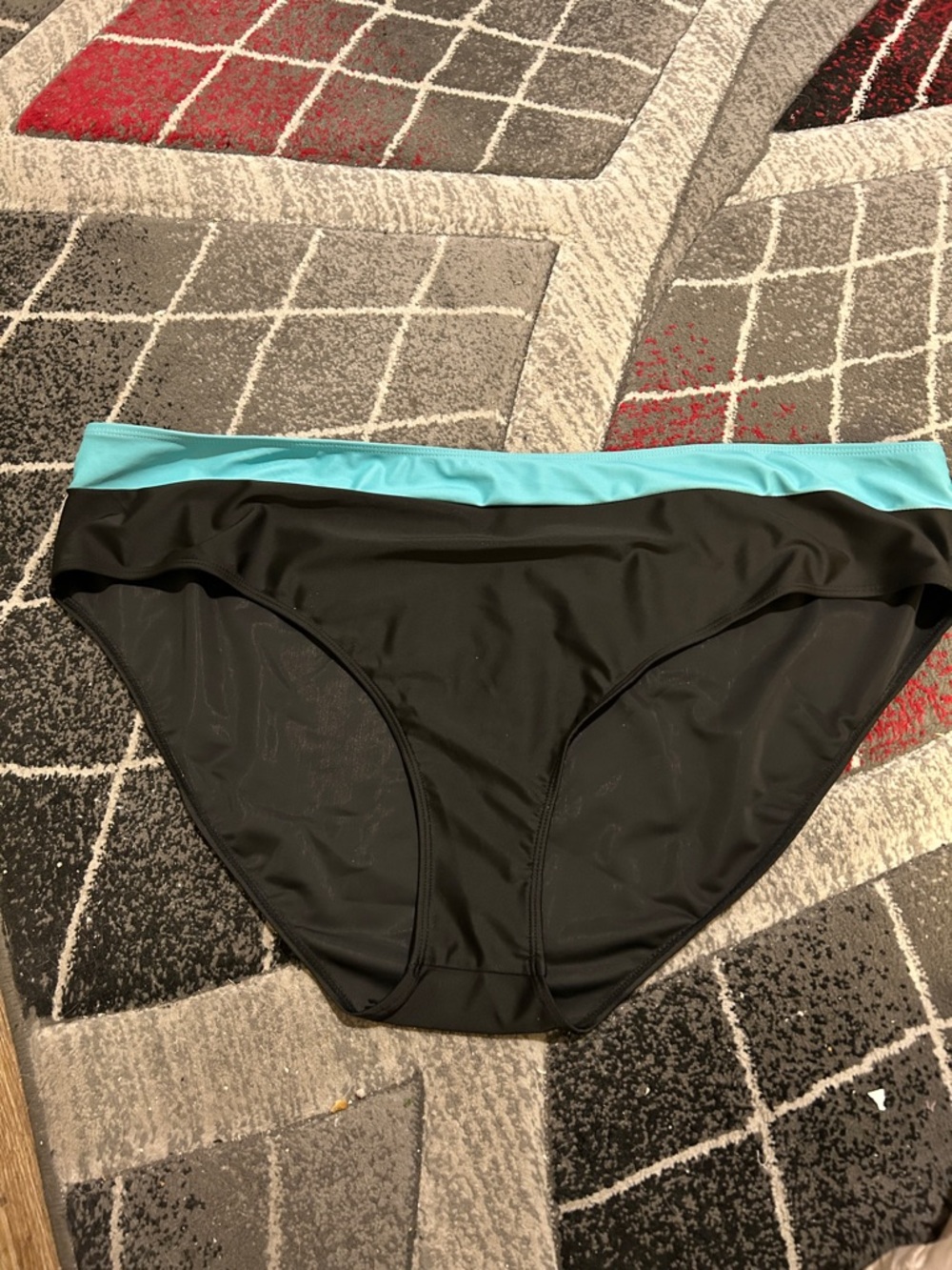 Turquoise & Black Octopus Print Swim Tankini Top - Picture 4 of 6